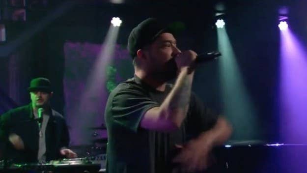 This was Aesop Rock's first performance on network television.
