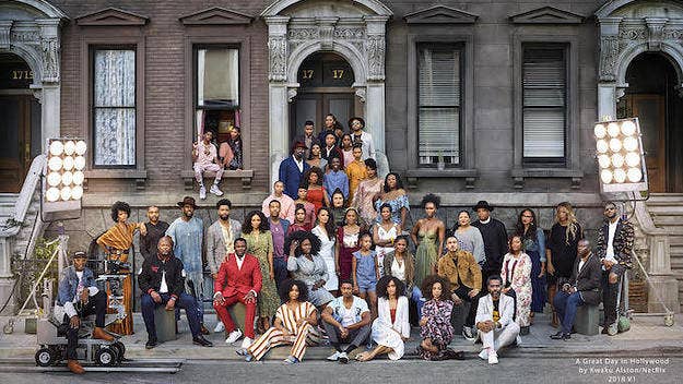 Netflix reimagines the 1958 photo known as "A Great Day in Harlem" that showcased 57 great jazz musicians with a new picture updated with 47 of today's most dynamic black creatives.