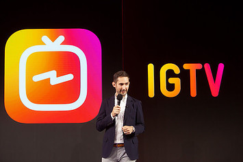 Instragram CEO Kevin Systrom announcing IGTV.