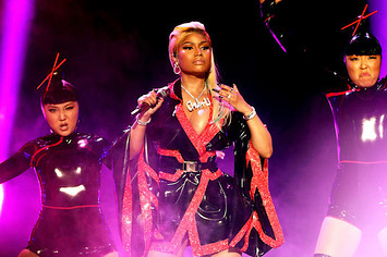 Nicki Minaj performs onstage at the 2018 BET Awards.