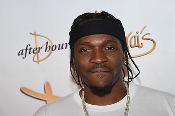 Rapper Pusha T arrives at the debut of his residency at Drai's Beach Club