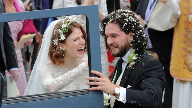 'Game of Thrones' co-stars Rose Leslie and Kit Harington officially tied the knot in Scotland. Several of their co-stars were also in attendance to witness the ceremony.