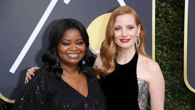 Jessica Chastain breaks down the reason she made sure Octavia Spencer got a salary raise after she learned how much less the Oscar Award–winning actress made than her and other white actresses.