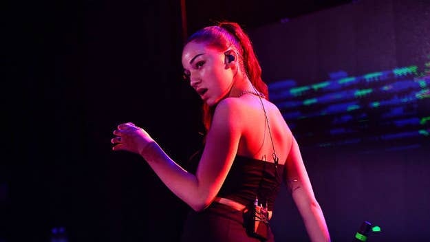 Bhad Bhabie's bodyguard was on high alert when a fan got onstage with the 15-year-old rapper while she was performing a tribute to the late XXXTentacion. After the fan crashed the stage, the bodyguard immediately dove after him and fell into the crowd.