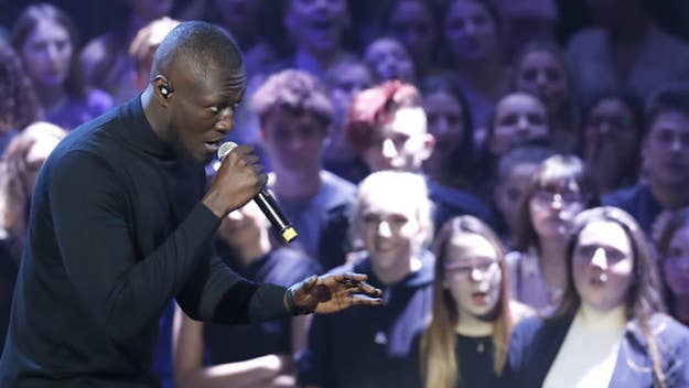 Stormzy had to catch a pivotal moment of the England vs. Colombia match during his Merky Festival performance Tuesday. He then launched into an extra-hype rendition of "Big for Your Boots."
