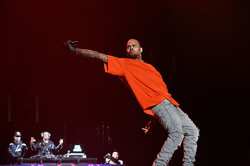 Chris Brown performs during Demi Lovato 'Tell Me You Love Me' World Tour