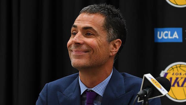 Los Angeles Lakers general manager Rob Pelinka explained in a press conference that he wanted to emphasize defense when building a roster that could stand a chance against the Golden State Warriors.