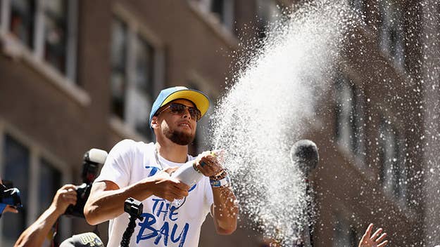Days after they reportedly spent $400,000 on limited-edition bottles of champagne for a locker room celebration, the Warriors loaded up their parade buses with $500,000 of booze.