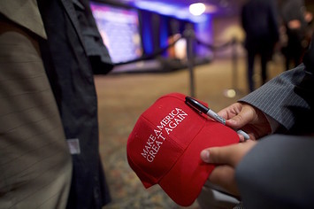Make America Great Again Hat at Trump campaign event