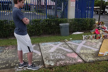 A memorial for XXXTentacion at the site of his shooting.
