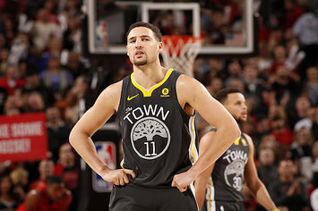 Klay Thompson #11 of the Golden State Warriors