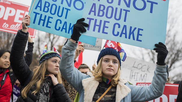 The Supreme Court's 7-2 ruling essentially states that the baker's religious beliefs make it legal for him to discriminate against same-sex marriage.