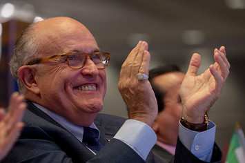 Rudy Giuliani attends the Conference on Iran