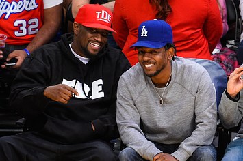 Anthony "Top Dawg" Tiffith and Kendrick Lamar in 2015.