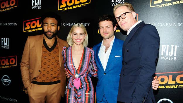Watch 'Solo' stars tell each other dad jokes about ewoks, Yoda, and more.