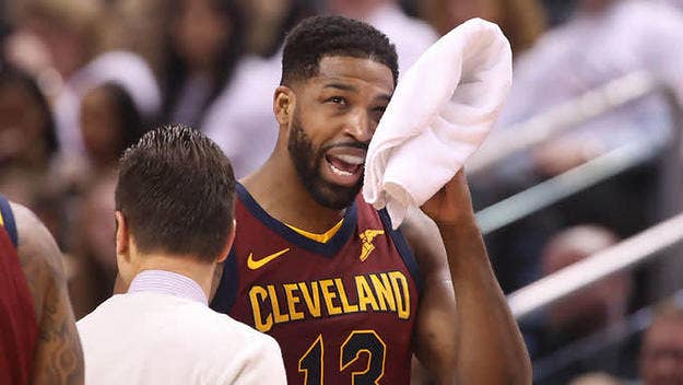 Tristan Thompson explains why he got mad and left a postgame interview after being asked if he felt "helpless" trying to guard Steph Curry and Klay Thompson on the perimeter. 
