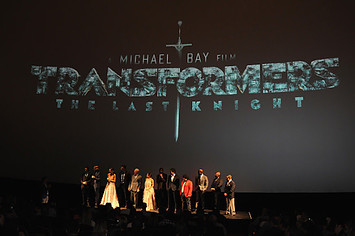 Cast and Crew speak onstate at the US premiere of 'Transformers: The Last Knight'