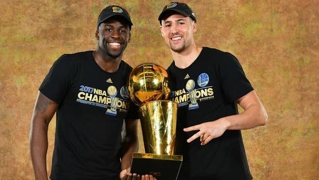 Draymond Green ended up sleeping on Klay Thompson's couch after the Warriors won the NBA title on Monday night.