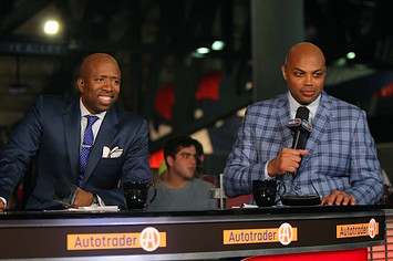Charles Barkley and Kenny Smith during 'Inside the NBA' taping.
