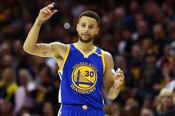 Steph Curry celebrates during Game 3 of the 2017 NBA Finals.