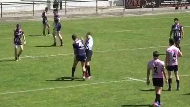 A French rugby player lost his sh*t and punched out a referee before starting a fight with his opponents.
