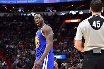 Draymond Green gets into it with referee.