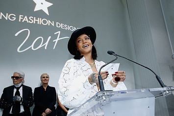 Singer Rihanna presents the 'Young Fashion Designer' : LVMH Prize