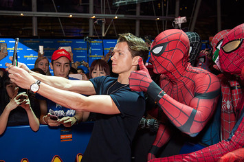 Tom Holland at 'Spider Man: Homecoming' Red Carpet Fan Event