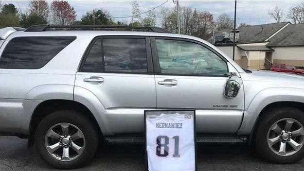 The car Aaron Hernandez is alleged to have committed a double murder in is up for sale on eBay.