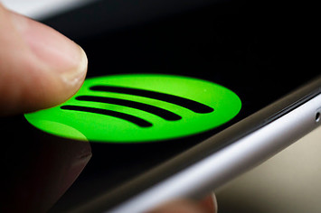The logo of the music streaming service Spotify is displayed