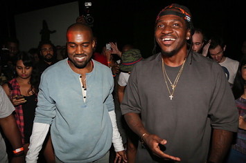 Kanye West and Pusha T attend the 'MNIMN' listening event