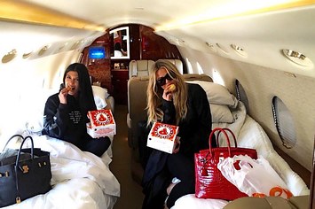 Kourtney and Khloe Kardashian Eating Popeyes