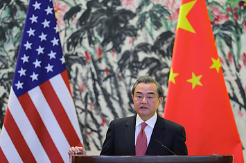 Chinese Foreign Minister Wang Yi speaks during a joint press conference