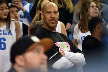 LaVar Ball in the crowd at a UCLA game.