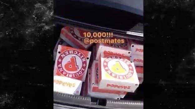 Post Malone became 'Postmate Malone' with a massive Popeyes order at a Coachella party.