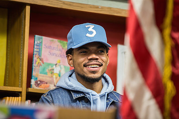 Chance the Rapper holds a press conference at Westcott Elementary School