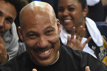 Over the top sports dad LaVar Ball smiles for the camera.