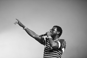 Gucci Mane performs at the Sahara Tent during day 2