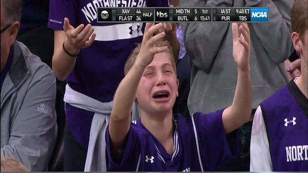 A Northwestern fan cried on national TV, and Twitter couldn't help but turn him into a meme.