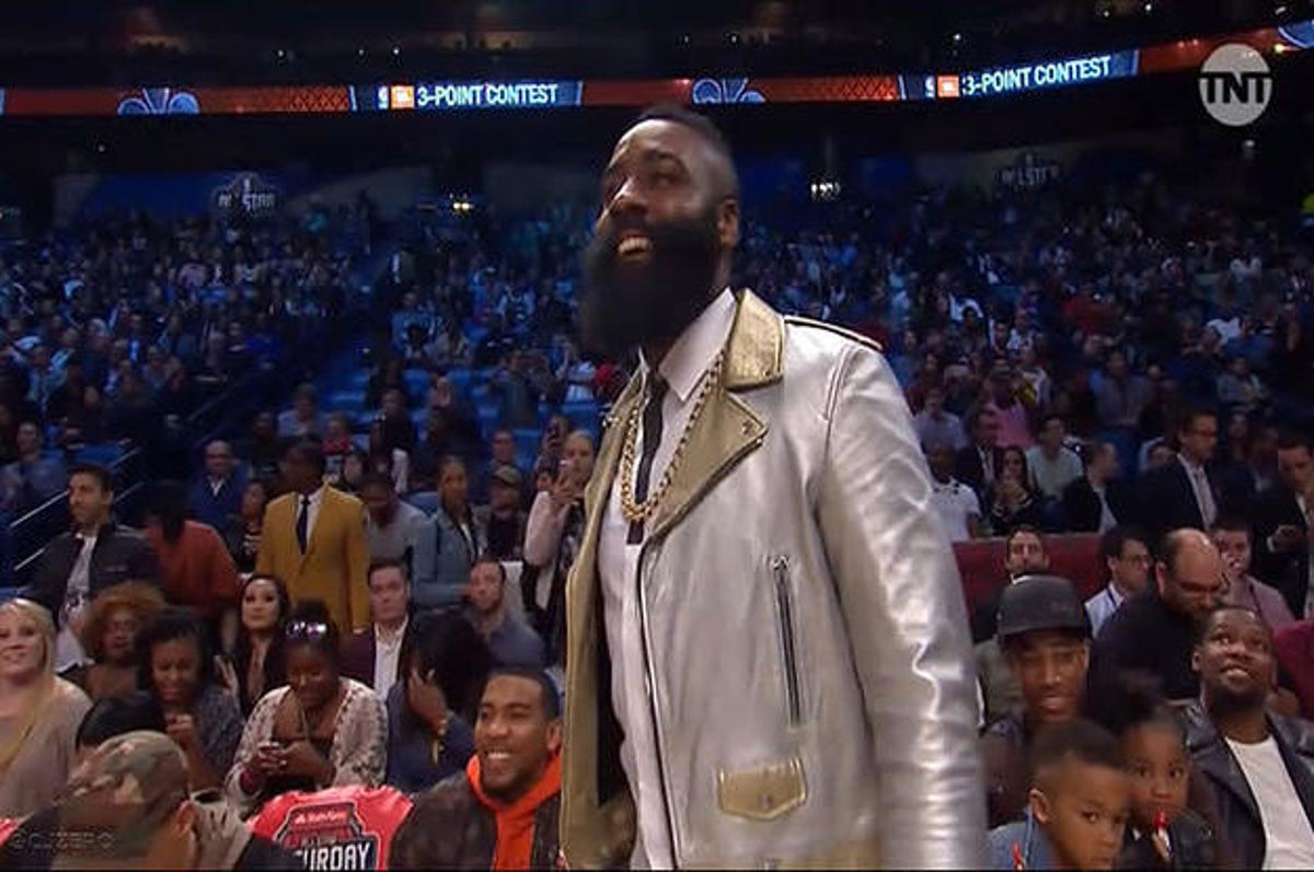 Twitter Absolutely Roasted James Harden's Metallic All-Star Outfit