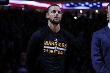 Steph Curry before a game.