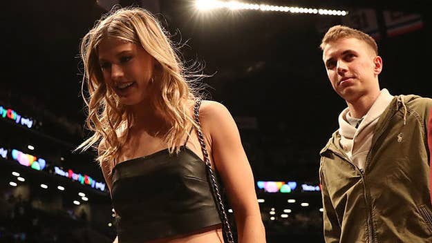 Genie Bouchard took a man from Twitter, John Goehrke, on a date to a Brooklyn Nets game Wednesday night.