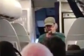 Pilot goes on rant before takeoff.