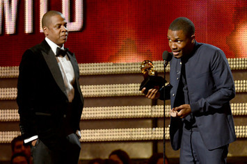 Jay Z and Frank Ocean at the 55th Grammy Awards