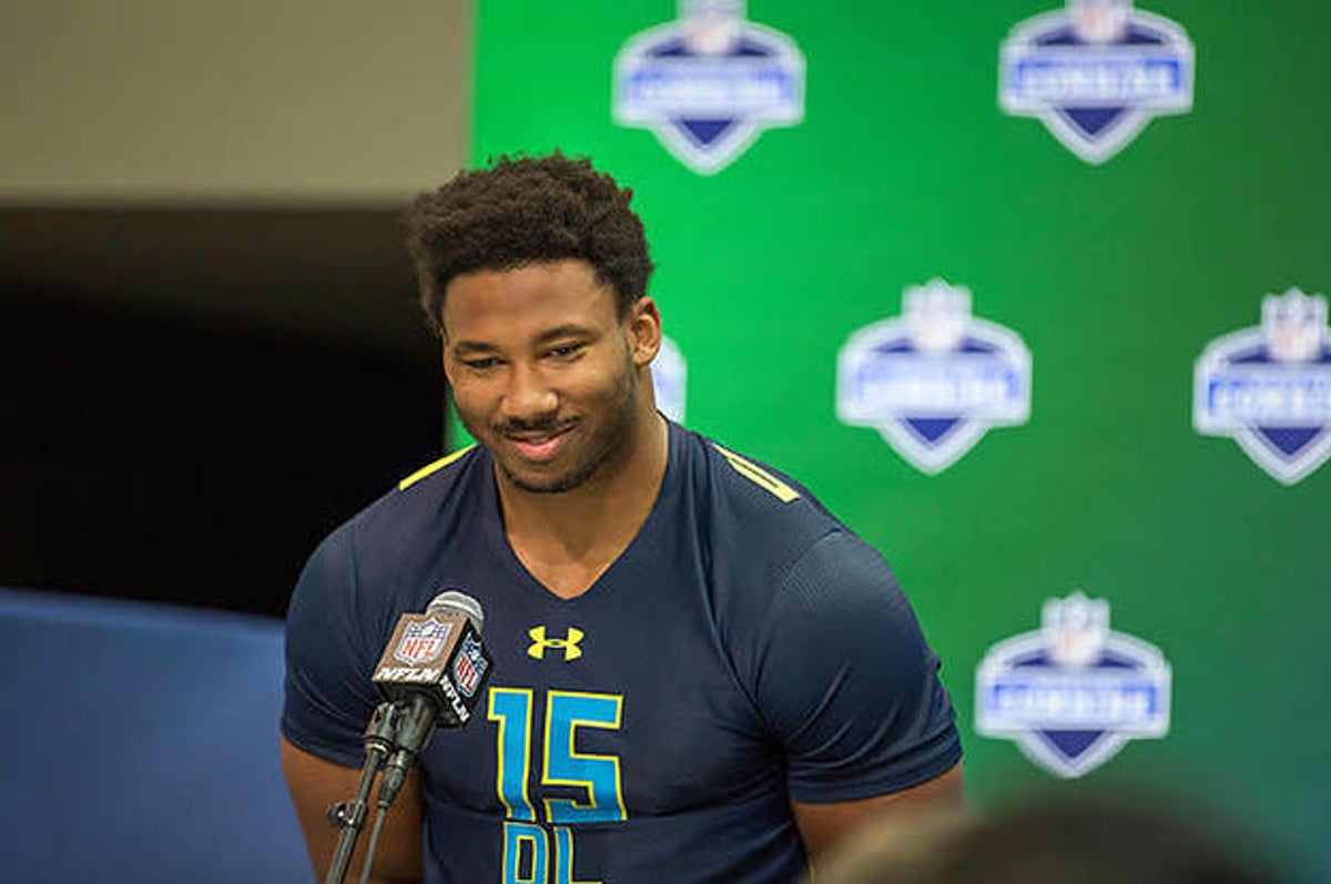 Myles Garrett Says if He Doesn't Go No. 1 in NFL Draft, He'll 'Punish Your  Team' and 'Knock Out Your QB'