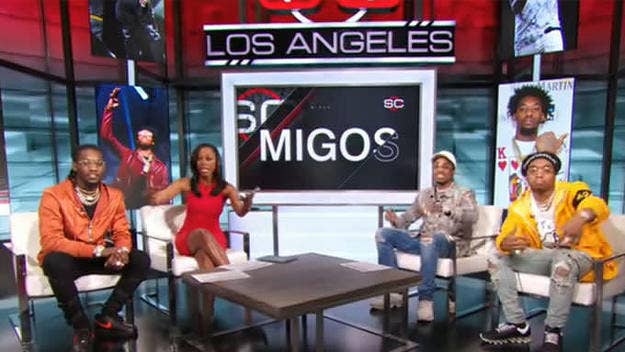 Migos was on 'SportsCenter' on Wednesday to talk about the dab's origins and watching the Atlanta Falcons piss away the Super Bowl.