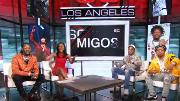 Migos was on 'SportsCenter' on Wednesday to talk about the dab's origins and watching the Atlanta Falcons piss away the Super Bowl.