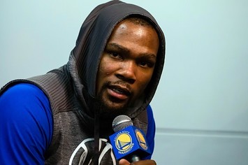 Kevin Durant speaks about his knee injury.