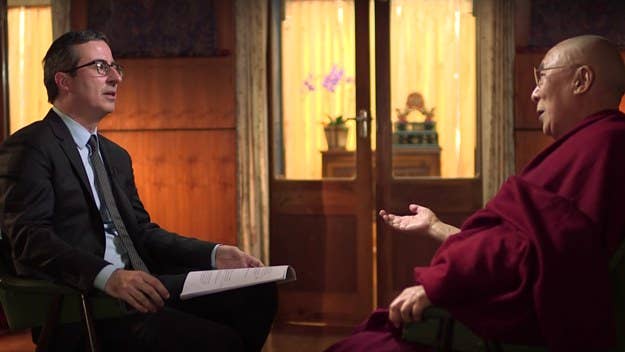 John Oliver and the Dalai Lama discuss Tibet, the Chinese government, and the virtues of horse milk.