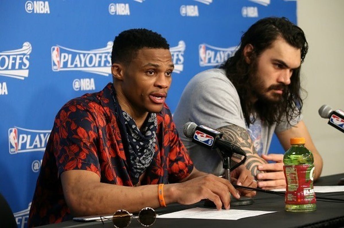 Russell Westbrook Avoids Kevin Durant Questions by Asking Reporters About  Fashion